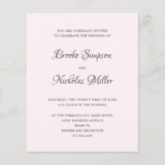 Roze | LAGE KOSTEN Eenvoudige legante minimale bru