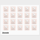 Roze lam Baby shower Etiketten Stickers (Vel)