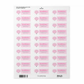 Roze Lam Baby shower Schattige Lief Modern Adres Etiket (Full Sheet)