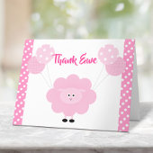 Roze Lam Ballonnen Meisje Baby shower Schattige Sw Bedankkaart