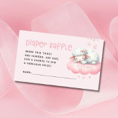 Roze Lam Meisje Baby shower Luier Raffle Informatiekaartje