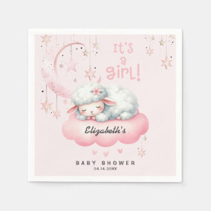 Roze Lam Meisje Baby shower Servet