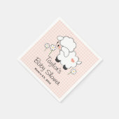 Roze Lam Meisje Baby shower Servetten (Hoek)
