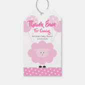 Roze Lam Meisje Dank je Baby shower Schattige Swee Cadeaulabel (Voorkant)