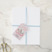 Roze Lam Meisje Dank u Baby shower Cadeaulabel (Met Touw)