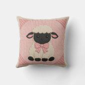 Roze Lam Quilt Kussen (Achterkant)