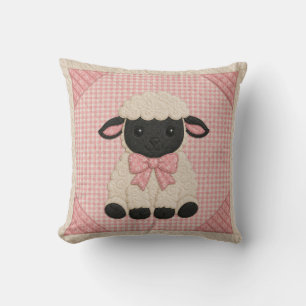 Roze Lam Quilt Kussen