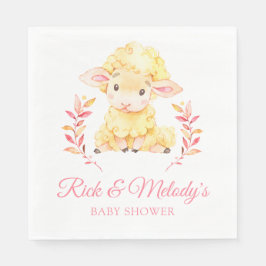 Roze Lam Schaap Baby shower voor Meisje Servet