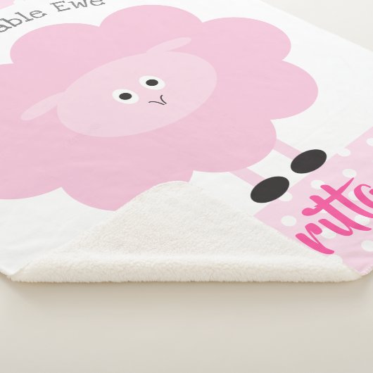Roze Lam Schattig Baby Meisje Chic Schattig Ooien  Sherpa Deken (3/4)
