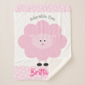 Roze Lam Schattig Baby Meisje Chic Schattig Ooien  Sherpa Deken (Voorkant)