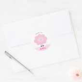 Roze Lam Schattige Schattig Ewe Terug naar School Ronde Sticker (Envelop)