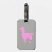 Roze Lama Bagage Label (Achterkant verticaal)