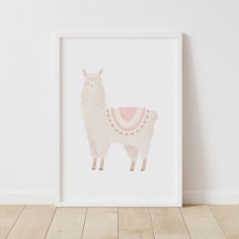 Roze Lama Neutrale Meisjes Nursery Decor
