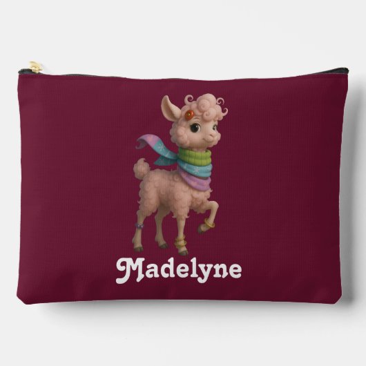 Roze lama patroon gepersonaliseerd etui (Voorkant)