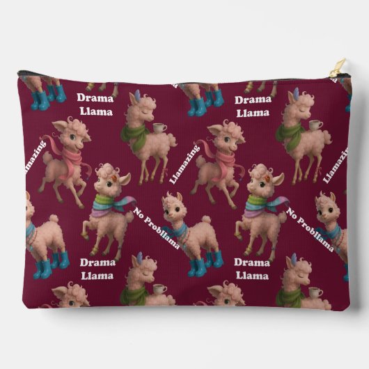 Roze lama patroon gepersonaliseerd etui (Achterkant)