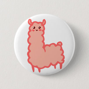 roze lama ronde button 5,7 cm