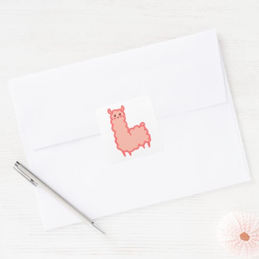 roze lama Sticker (Envelop)