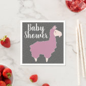 Roze lama & witte Stippen Baby shower Servetten (Insitu)