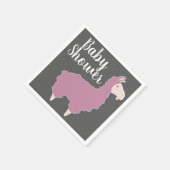 Roze lama & witte Stippen Baby shower Servetten (Hoek)