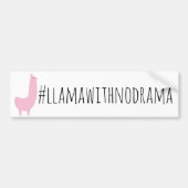 Roze lama zonder drama-Bumpersticker Bumpersticker (Voorkant)
