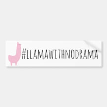 Roze lama zonder drama-Bumpersticker