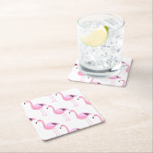 Roze lamingos 2 2 kartonnen onderzetters (Insitu)