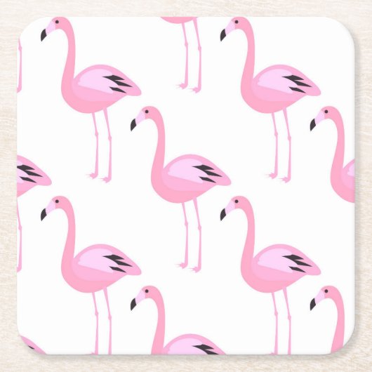 Roze lamingos 2 2 kartonnen onderzetters (Voorkant)