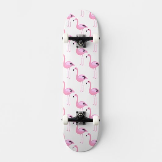 Roze lamingos 2 skateboard (Voorkant)