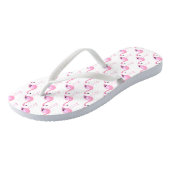 Roze lamingos 2 teenslippers (Schuin)