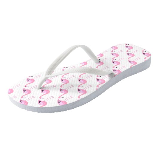 Roze lamingos 2 teenslippers (Schuin)