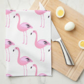 Roze lamingos 2 theedoek (Quarter Fold)