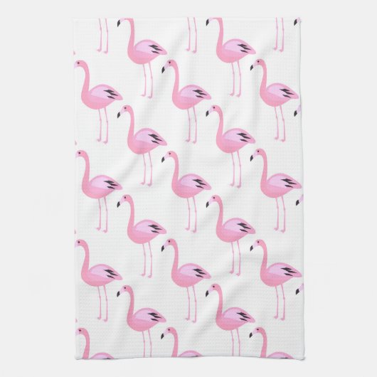 Roze lamingos 2 theedoek (Verticaal)