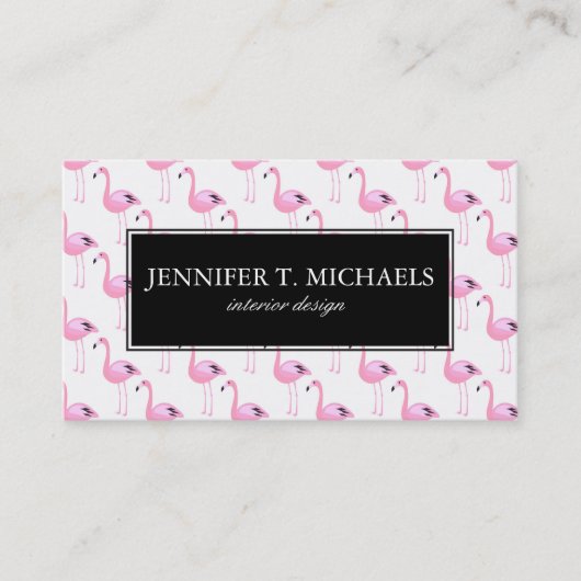 Roze lamingos 2 visitekaartje (Voorkant)