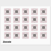 Roze lamingos aangepaste QR-code Winkelen Sticker (Vel)