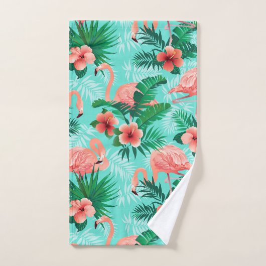  roze lamingos bad handdoek (Handdoek)