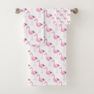Roze lamingos bad handdoek