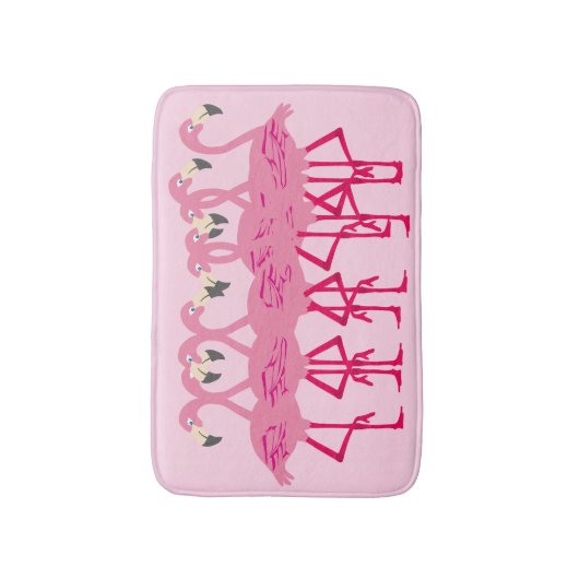 Roze lamingos badmat (Voorkant Verticaal)