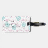 Roze lamingos bagagelabel (Achterkant horizontaal)