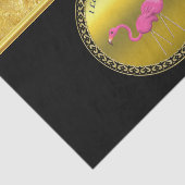 Roze lamingos, bestaande uit gouden folie textuur tissuepapier (Detail)