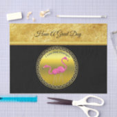 Roze lamingos, bestaande uit gouden folie textuur tissuepapier (Craft)