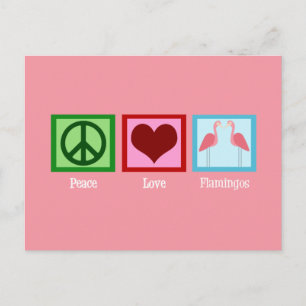 Roze lamingos briefkaart