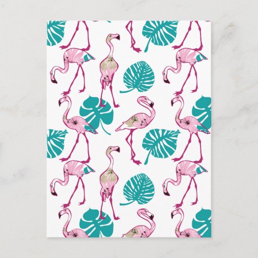 Roze lamingos briefkaart (Voorkant)