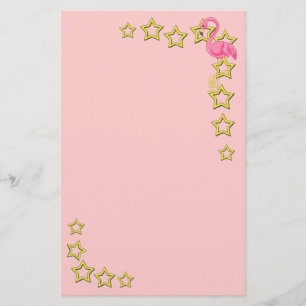 Roze lamingos briefpapier