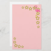 Roze lamingos briefpapier (Voorkant / Achterkant)