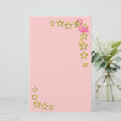 Roze lamingos briefpapier (Staand voorkant)