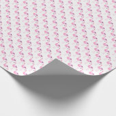 Roze lamingos cadeaupapier (Hoek)