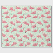 Roze lamingos cadeaupapier (Vlak)