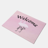 Roze lamingos deurmat (Schuin)