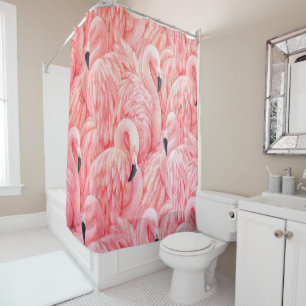 Roze lamingos douchegordijn