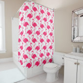 Roze lamingos douchegordijn (In situ)
